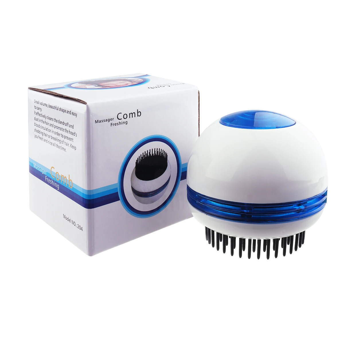 Portable Mini Electric Hair Scalp Vibrating Comb Brush Round White Head Massager | Красота и здоровье