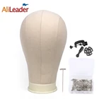 Alileader парусиновая голова-блок, голова манекина, парик, дисплей, Стайлинг головы с отверстием для крепления, простая голова с подставкой для парики на шляпы