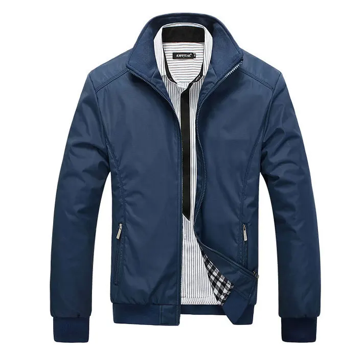 Мужская Куртка Весна Осень Solid Color Тонкий Плюс Размер Повседневная Пальто Бурелом