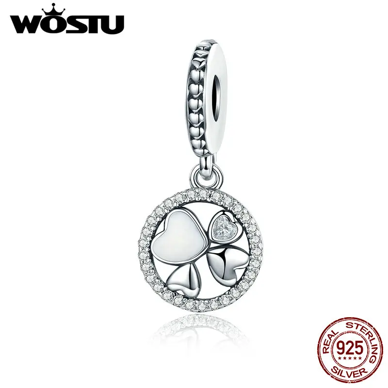 Wostu Новая мода 925 стерлингового серебра сердца любви Подвеска Шарм Fit