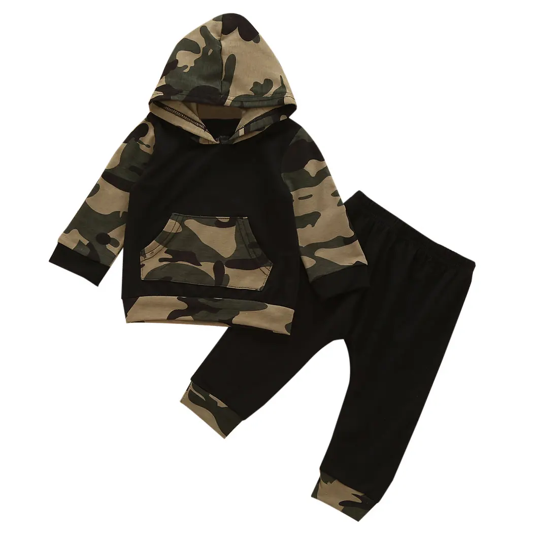 Зимние камуфляжные толстовки для малышей Топы с капюшоном новорожденных