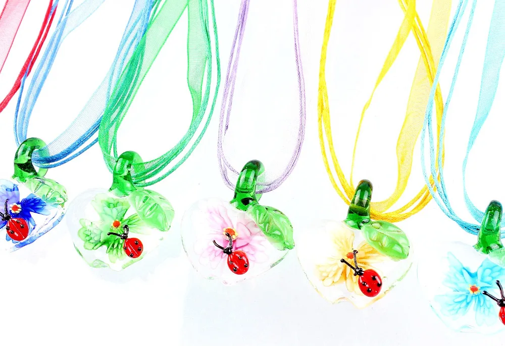 Оптовая продажа 6 шт./партия колье ручной работы из муранского бусины стеклянные