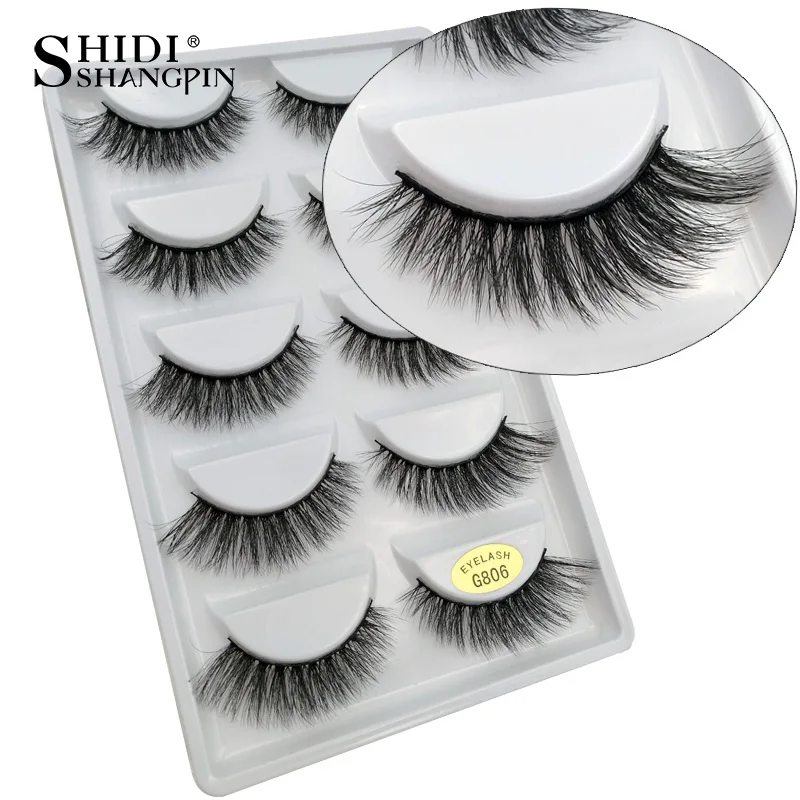 SHIDISHANGPIN 1 box mink eyelashes natural long 3d false lashes hand made makeup eyelash extension 1cm-1.5cm | Красота и здоровье