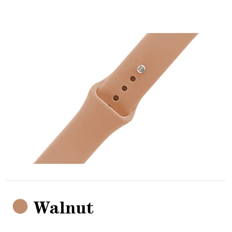 Walnut Ремешок для Apple Watch Band 4 3 Iwatch Band 42 мм 38 мм 44 мм 40 мм силиконовый ремешок для часов оранжевые браслеты для девочек и женщин - Цвет ремешка: Walnut