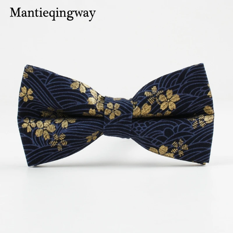 Mantieqingway бренд хлопок Свадебный Цветочный галстук-бабочка для мужчин костюм повседневный мужской галстук бизнес Bowkont для мужчин Papillon подарки