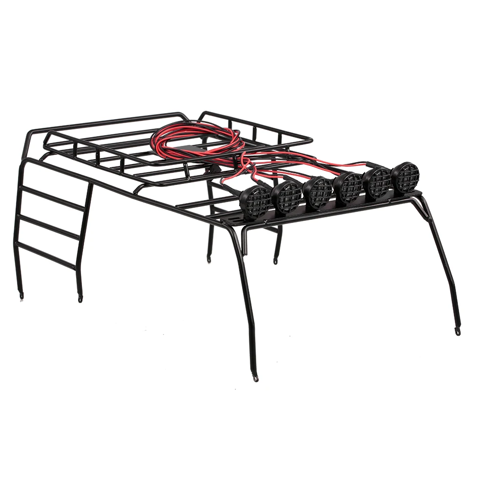 RC автомобиль металлический Багажник на крыше автомобиля 6 белый светодиодный