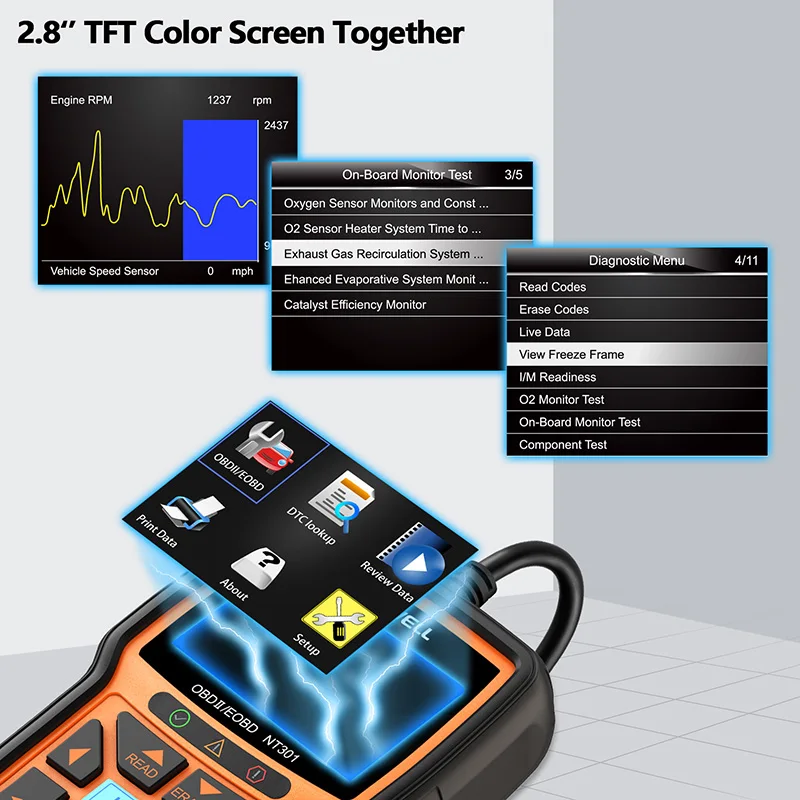 FOXWELL NT301 OBD2 сканер Профессиональный кода неисправности двигателя EOBD ODB2 OBD 2