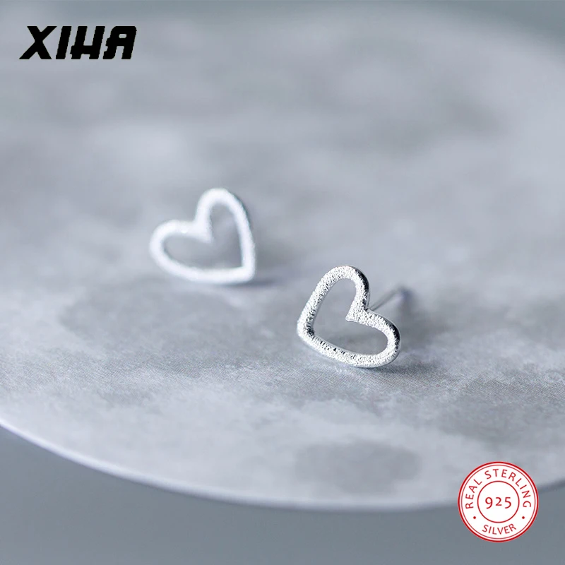 XIHA 925 стерлингового серебра серьги со шпилькой для женщин маленький крошечные