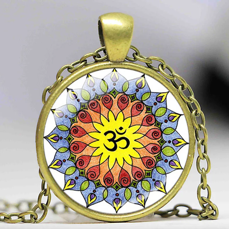 1 шт. новые ювелирные изделия Lotus Om Yoga индийское ожерелье подвеска для медитации