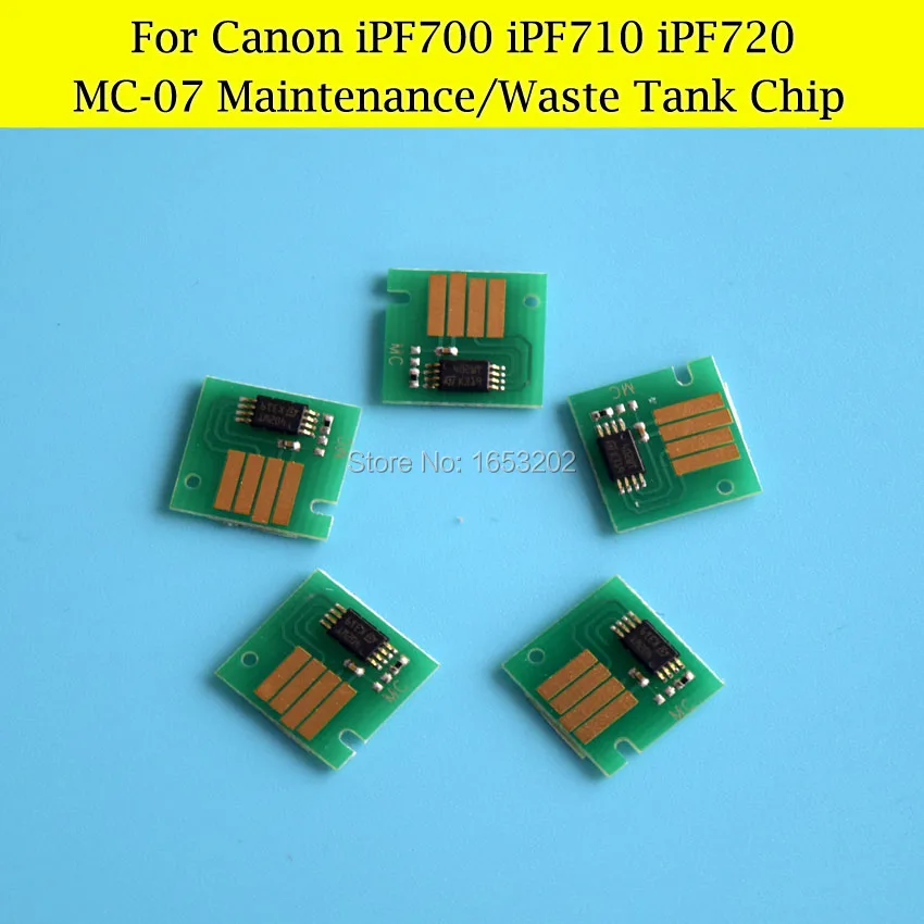 5 шт./лот MC-07 чипы для Canon iPF710 iPF720 iPF700 резервуара технического обслуживания/чипы