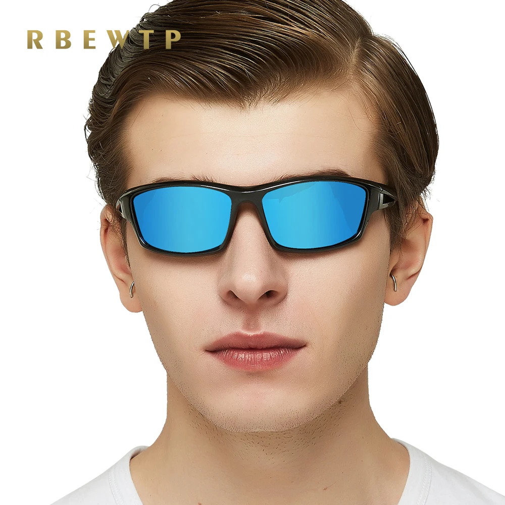 RBEWTP поляризованные мужские солнцезащитные очки зеркальные улучшенный