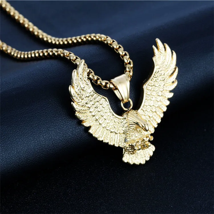 

Fashion titanium jewelry 316L stainless steel eagle pendant necklace pendant casting eagle wings