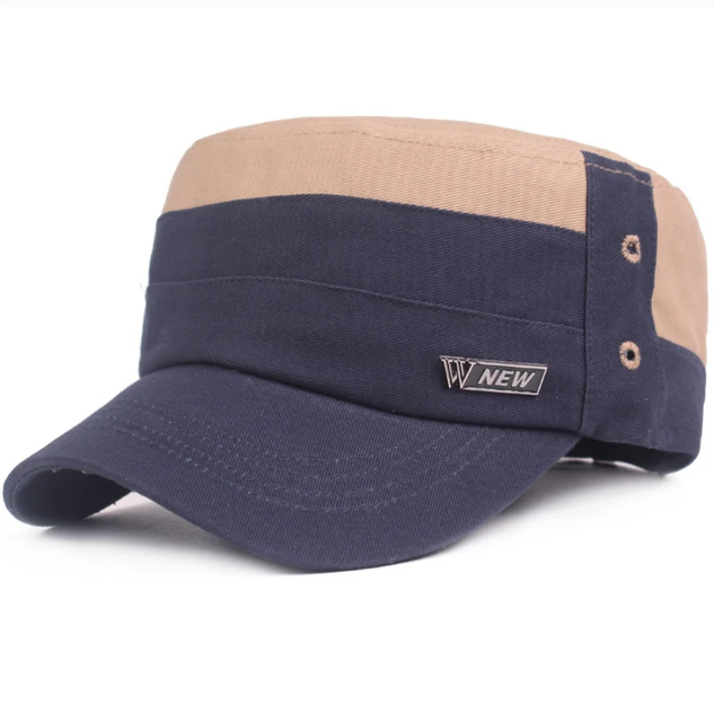 HT2467 Breathable Cotton Army Cadet Military Cap Adjustable Flat Top Spring Summer Sport Sun Hats Men Women Baseball | Аксессуары для