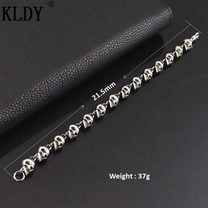 KLDY браслет с черепом из нержавеющей стали браслеты цепочкой для мужчин панк