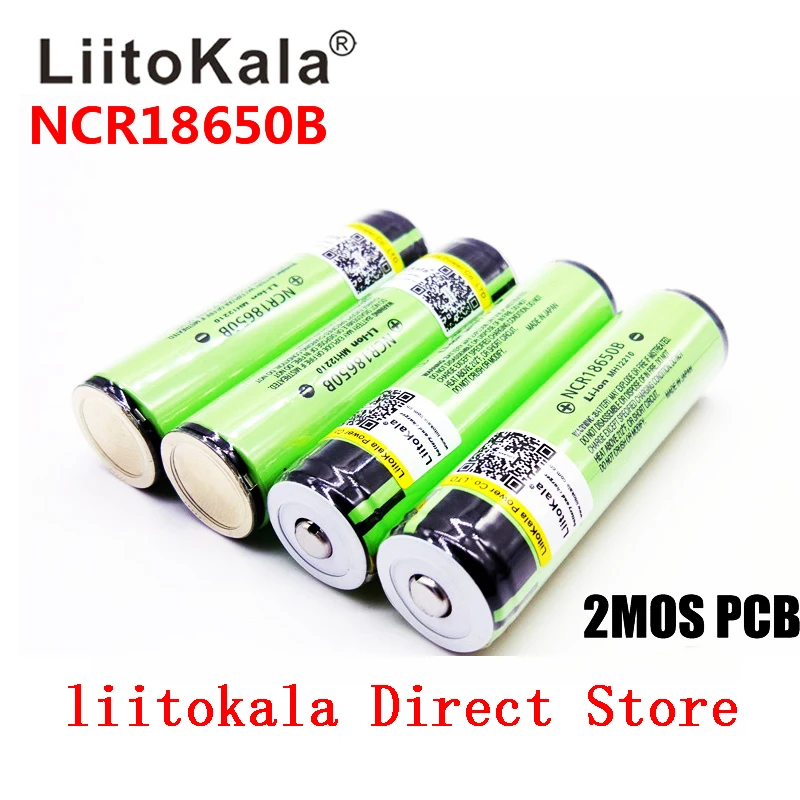 

2023 LiitoKala 100% Original 3.7V NCR 18650B 3400 3400mAh Rechargeable Batteries Power Bank for Flashlight ( PCB)