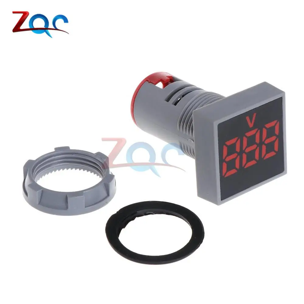Square LED Digital Dual Display Voltmeter Ammeter Signal Lights Volt Voltage Gauge Current Tester Meter AC 60 500V 0 100A 220V|Измерители
