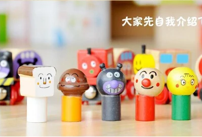 Новинка деревянная игрушка Прямая поставка с фабрики 6 магнитных Anpanman train детские