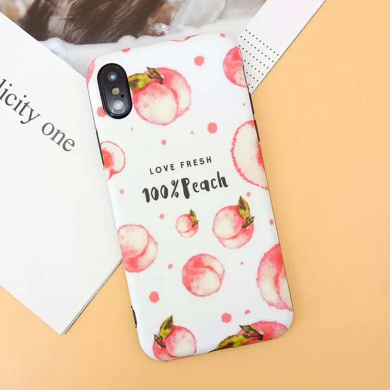 Летом свежие фрукты лимон персик крышка для iPhone X 10 матовый мягкий силиконовый