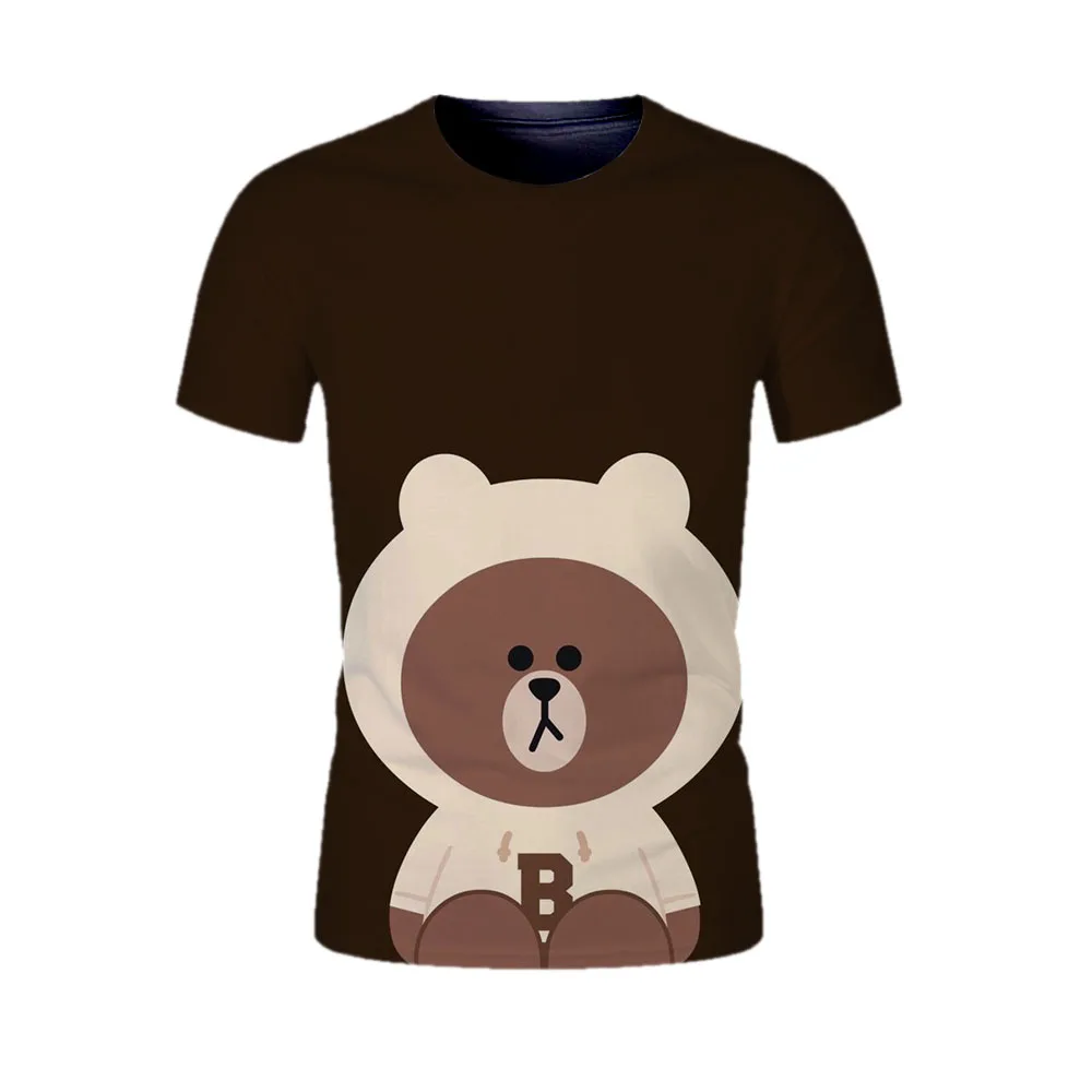 3D пивная коричневая футболка мужская Cony Boys Harajuku Wo мужские парные Свитера Мужская
