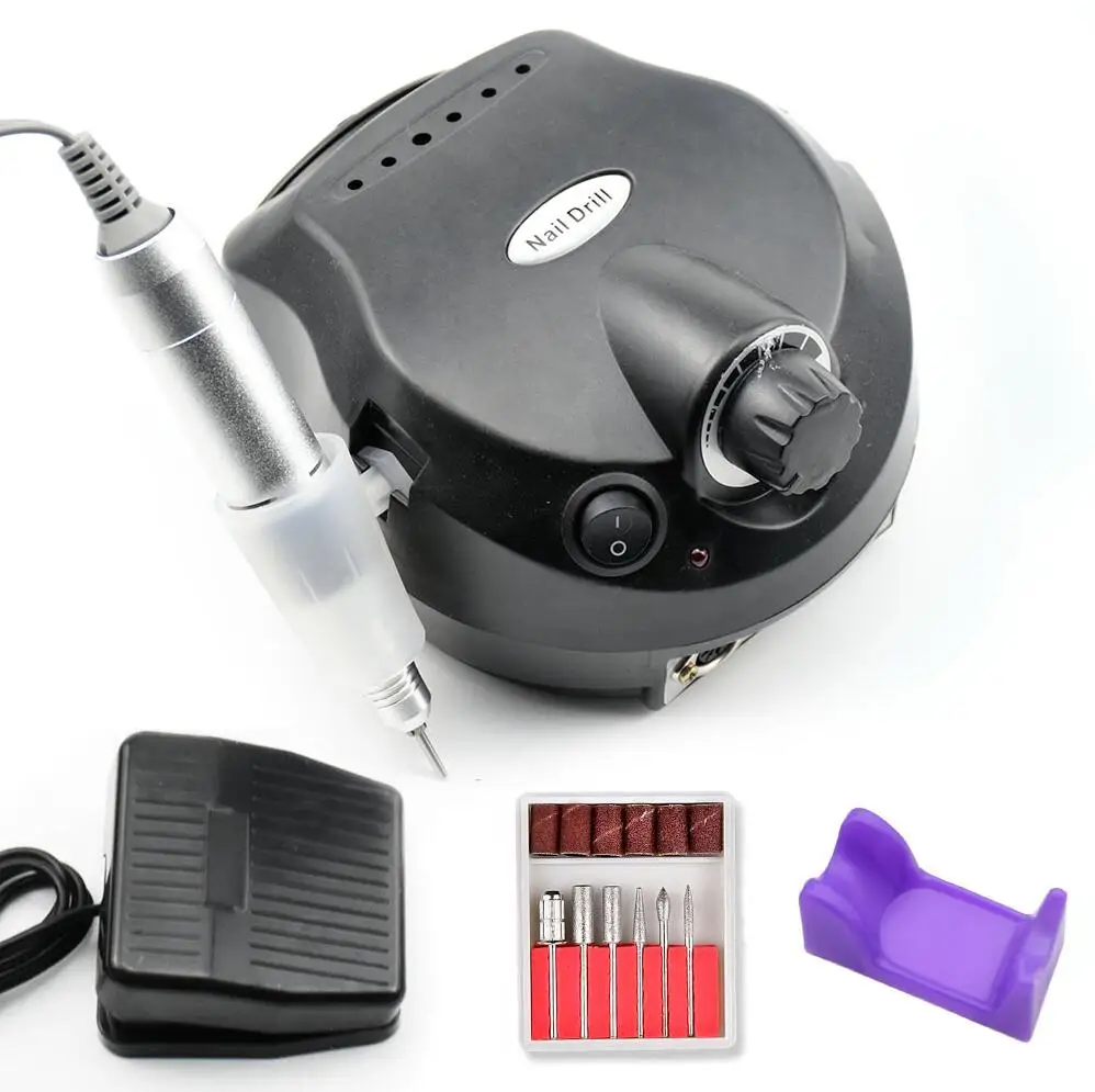 15W 35000RPM black 35000 об/мин Электрический сверлильный станок для ногтей, инструмент для маникюра, педикюра, машина для сушки ногтей, Файлы сверла, электрический полировщик, аксессуары для ногтей - Цвет: 15W 35000RPM black