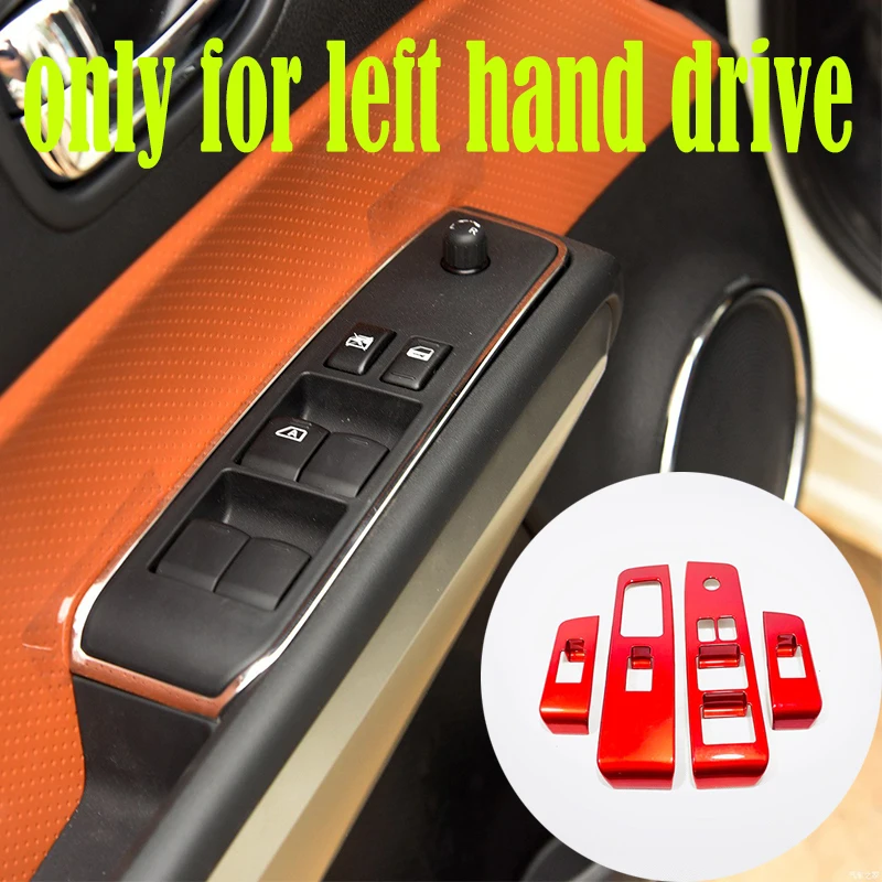 

ABS Plastic Red For Nissan X-trail T31 2008-2013 NEW Door Window glass Lift Control Switch LHD Cover Trim car Accessories 4pcs