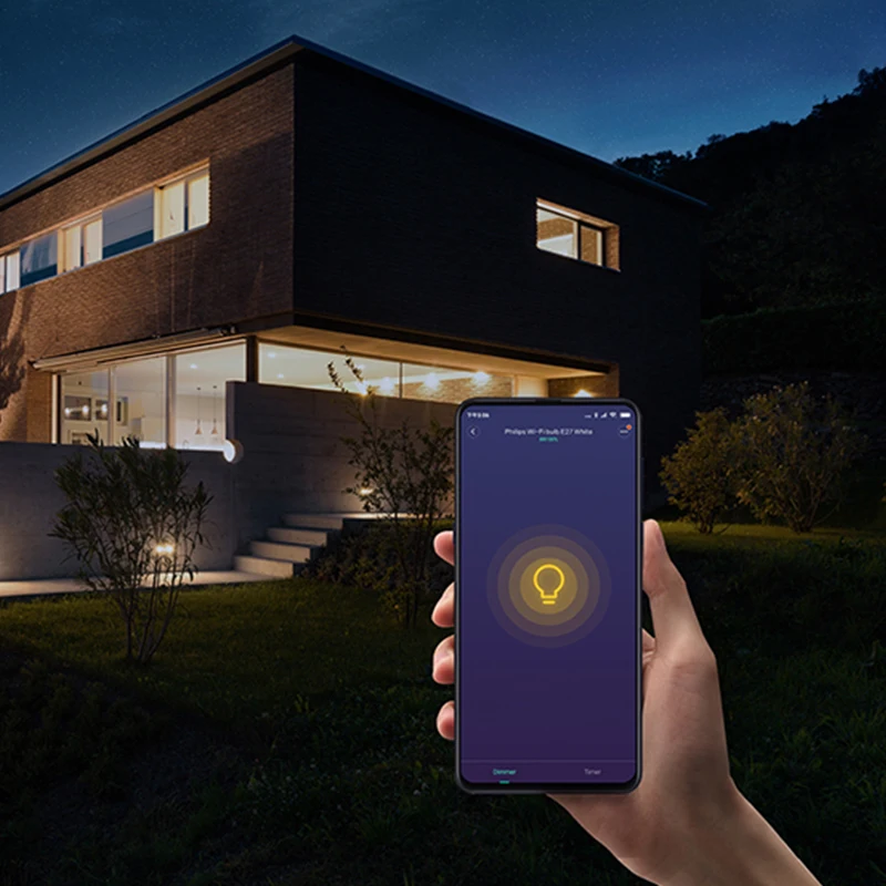 Xiao mi Philips Светодиодная лампа Wi Fi E27 белый свет 800 люмен 9 W дома приложение Remote