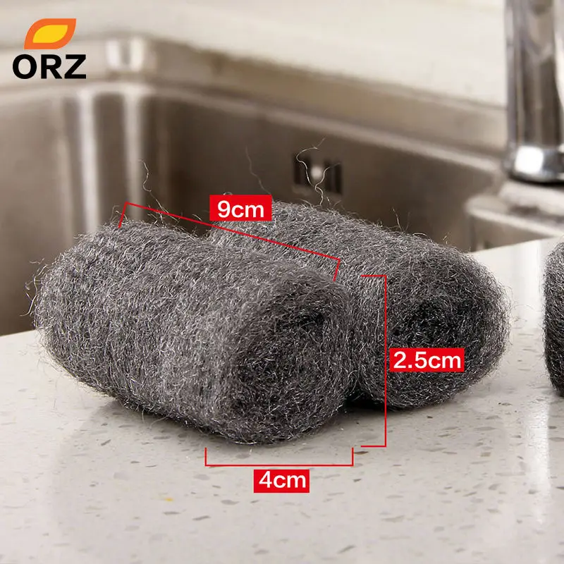 ORZ 12 шт. металлическая губка для шерсти инструмент моющего средства кухонный