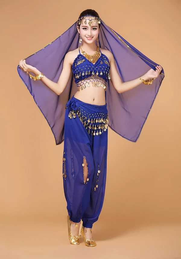 Женский костюм для танца живота индийское платье комплект из 4 предметов |