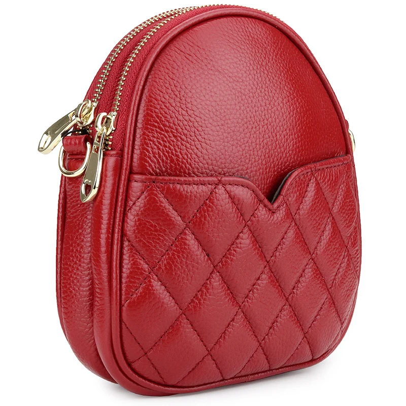 Genuine Leather Multi-function Geometric Messenger Bags 2019 Hot Brand Girl's Mobile New Arrivals Women's Cross-body Bag | Багаж и