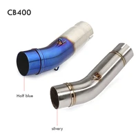 universal 51mm motorcycle exhaust middle pipe link pipe mid stainless steel for honda cb400 full system cb 400 exhaust slip on
