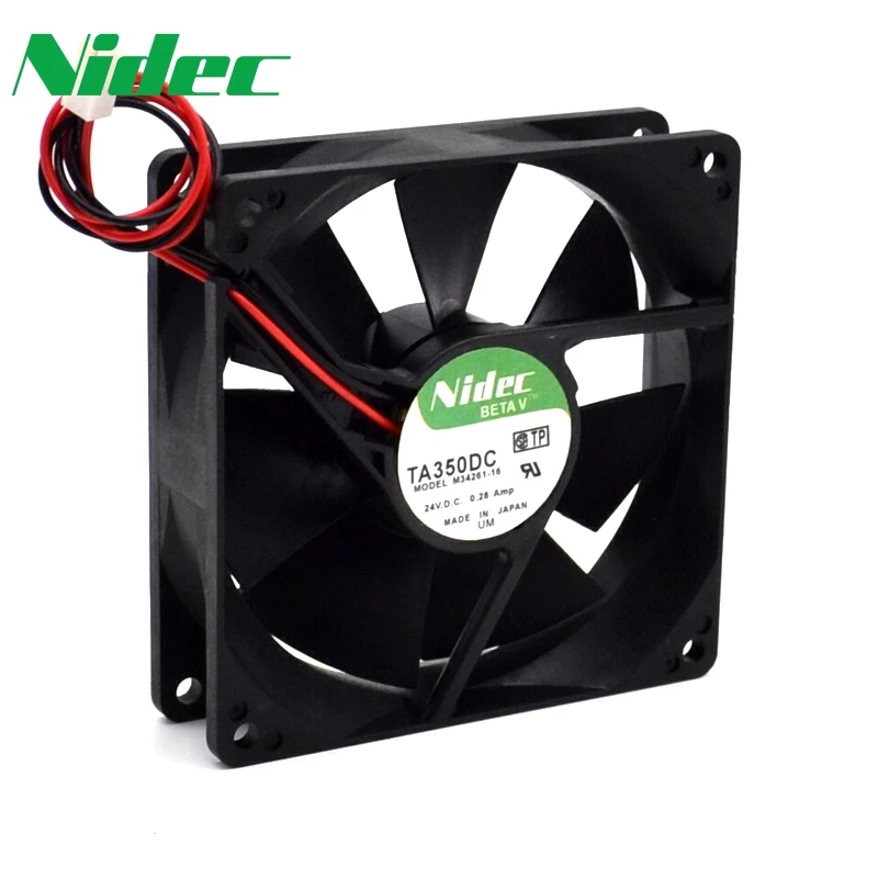 

Nidec orginal 90*90*25mm 90mm 2-wire TA350DC M34261-16 9025 24V 0.28A double ball inverter welding machine cooling fan