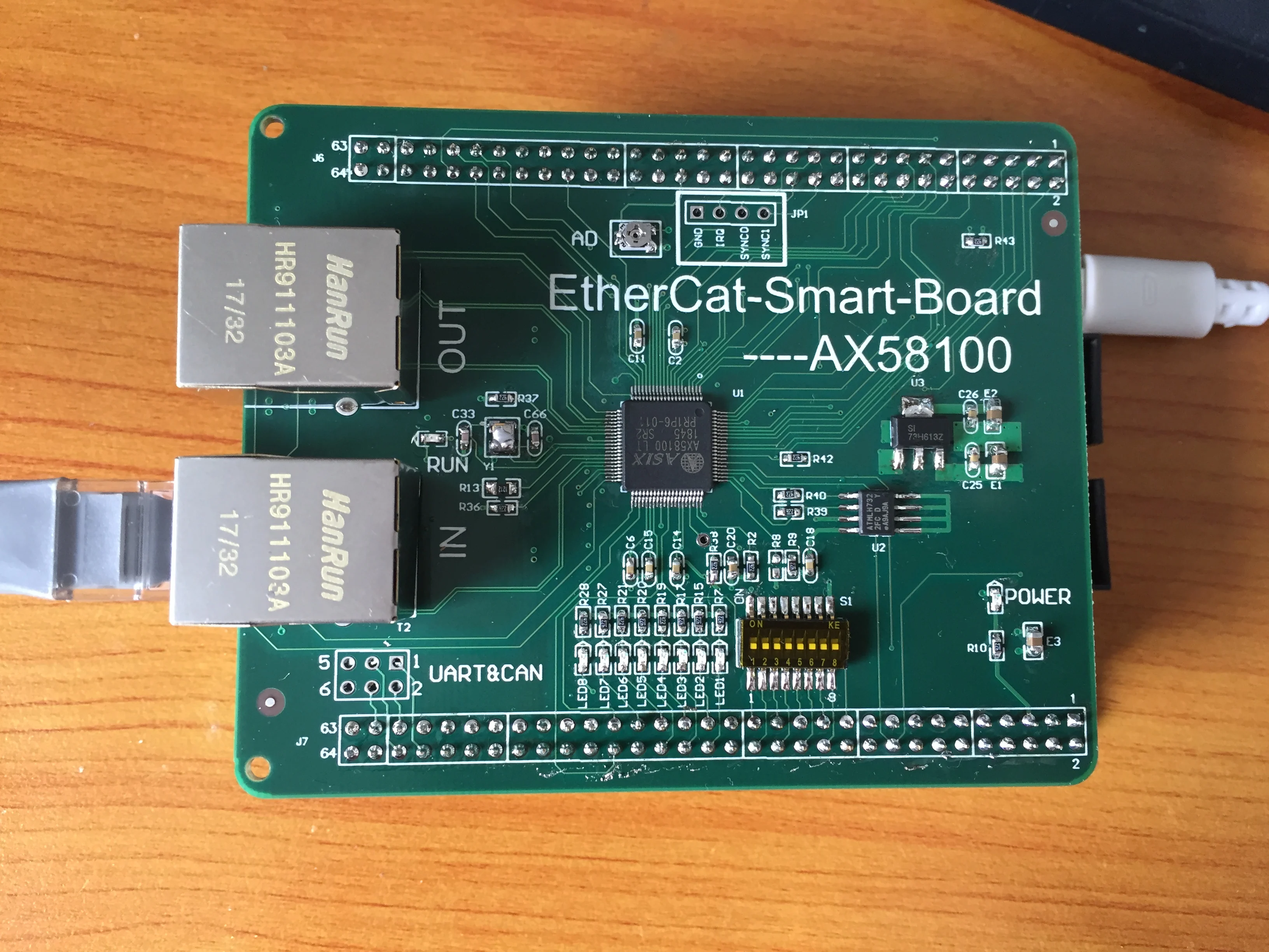 Для (рынк + AX58100) стая плата разработки может заменить ET1100. Схема STM32 DSP