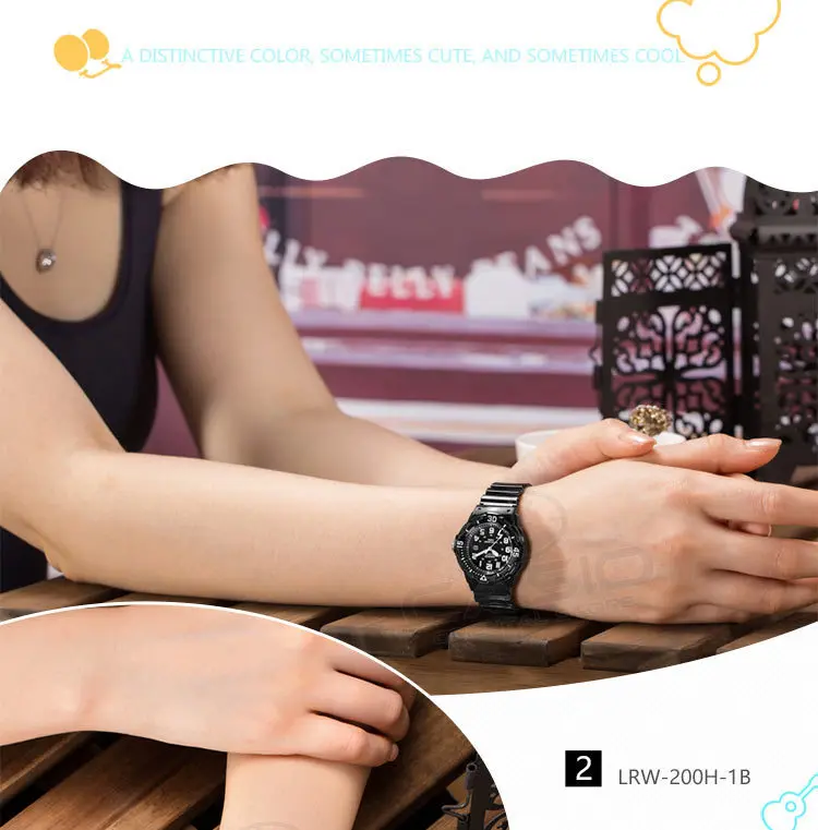 Часы CASIO с силиконовым ремешком, спортивные часы с датой, женские часы для влюбленных пар, водонепроницаемые часы, подарок, женские настольные часы, LRW-200H