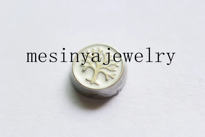 10 шт. белые Подвески в виде Древа Жизни для стеклянного медальона|floating charms|floating