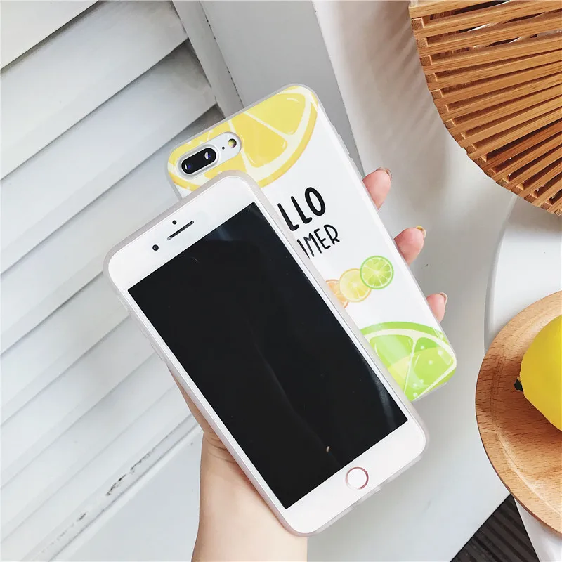 Netarlier New Case For iPhone 7 Plus 8 Cartoon Fruit series Back Cover 5.5 inch Protective Silicon Soft IMD Phone |