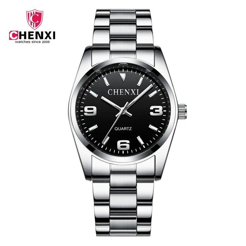 Black L Женские часы-браслет женские CHENXI кварцевые часы relogio feminino цифровые часы для девочек кожаные часы женские наручные водонепроницаемые - Цвет: Black L
