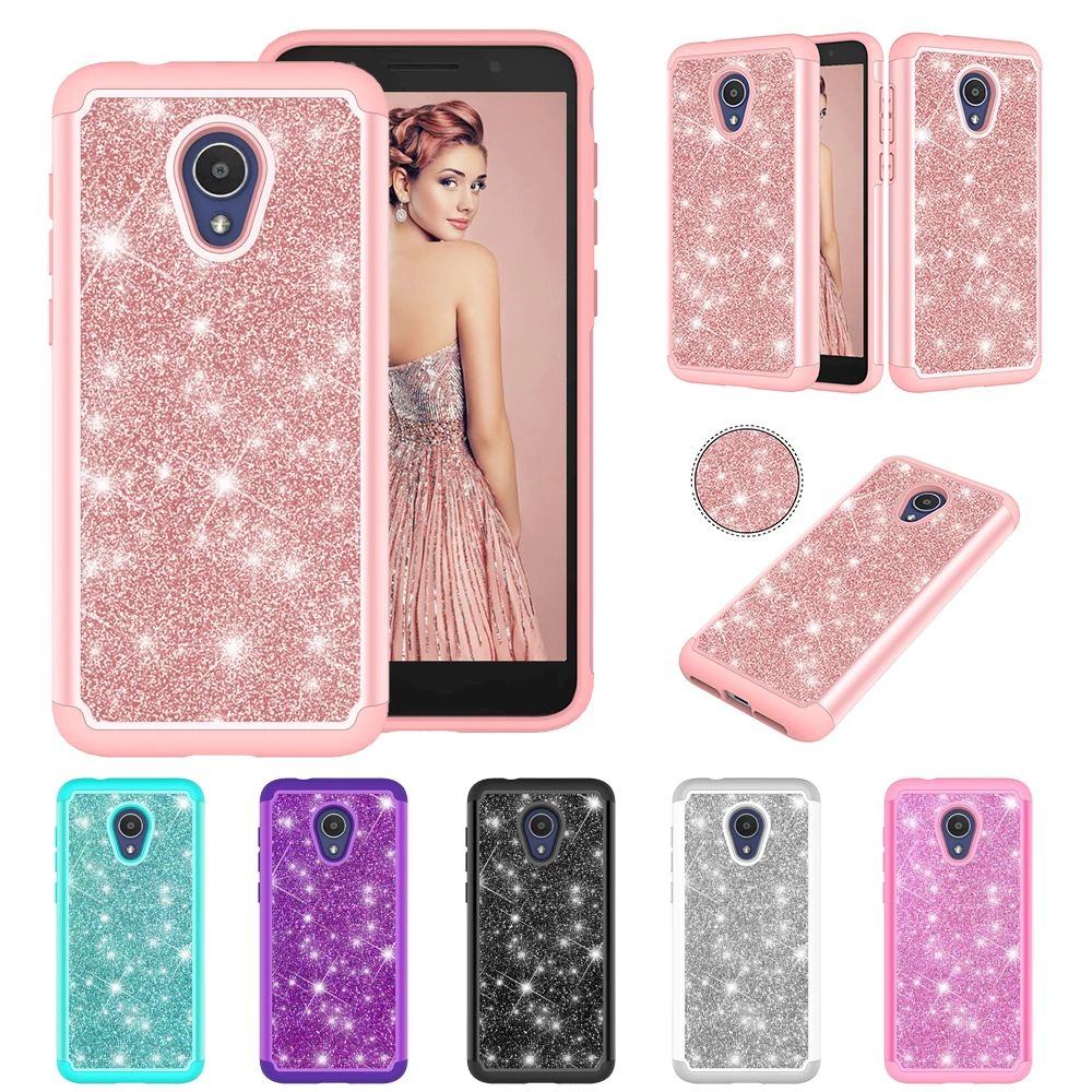 HYYGEDeal 2 в 1 Блестящий противоударный ТПУ + PC мягкий чехол для Alcatel 1X Evolve/TCL LX/IdealXtra 2018