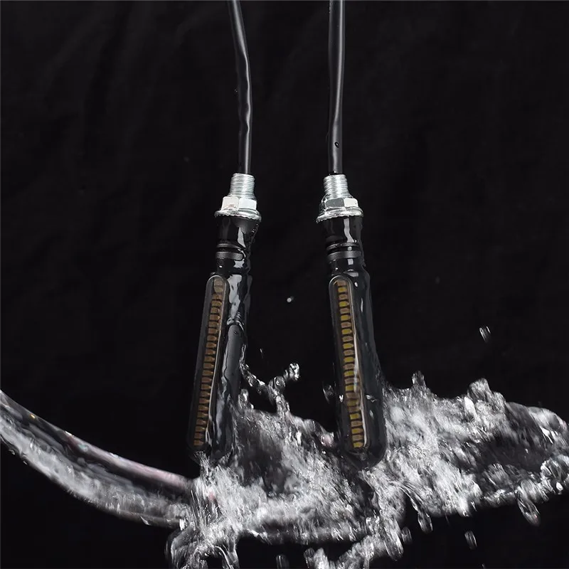 4 шт. мотоциклетные поворотные сигналы LED струящаяся вода мигающий свет тормоза
