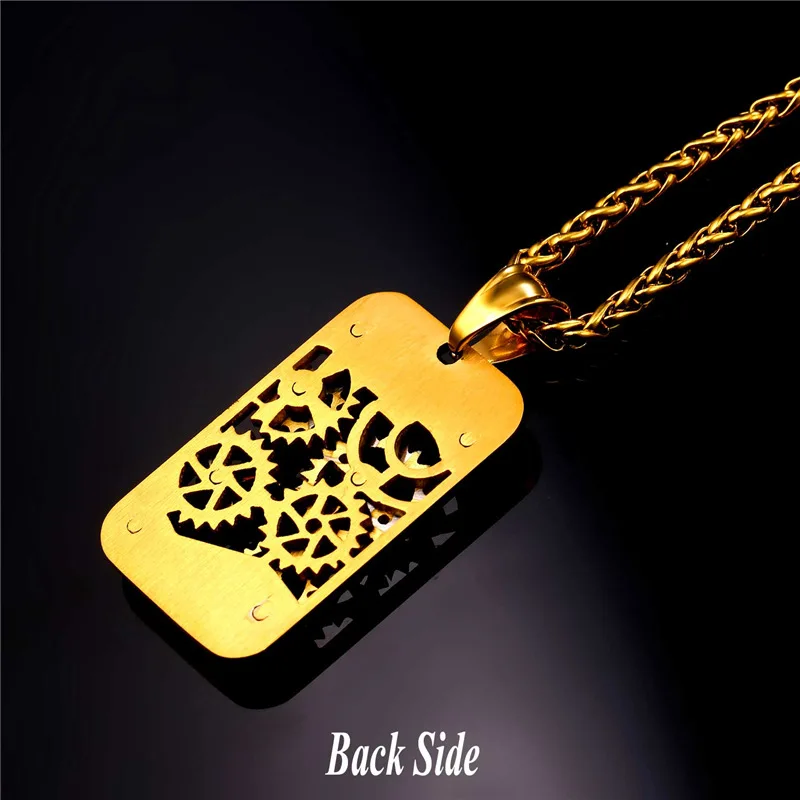 U7 Новый Стиле Стимпанк Ювелирные Изделия Мужчины Хип Хоп Ожерелье Позолоченный