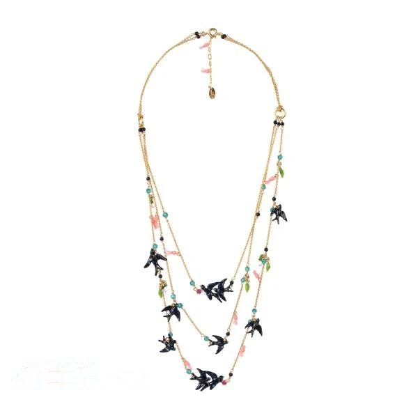 les nereides enamel swallow three layers necklace | Украшения и аксессуары