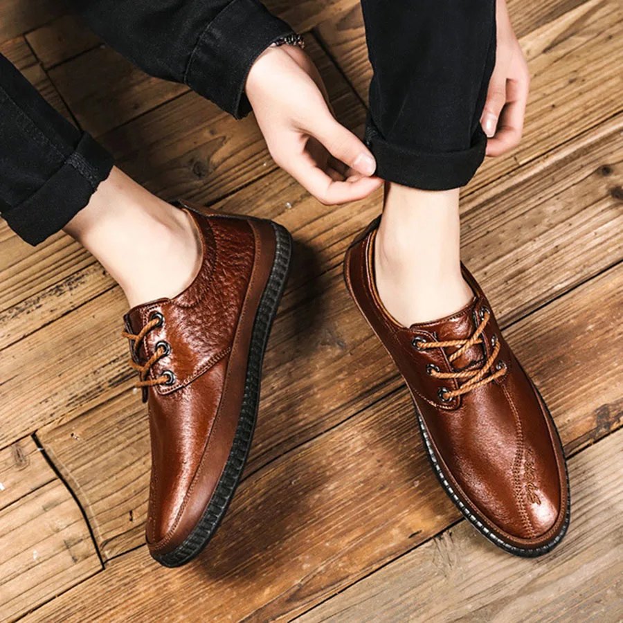 New Soft And Comfortable Men'S Shoes British Style Business &amp Casual Lace-Up Hard-Wearing Anti-Skid Male | Обувь