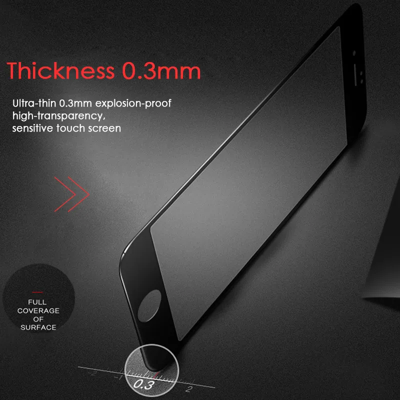 0 26 мм 5D 9H закаленное защитное стекло на iphone 6 6S 7 8 Plus X Премиум Защитная пленка