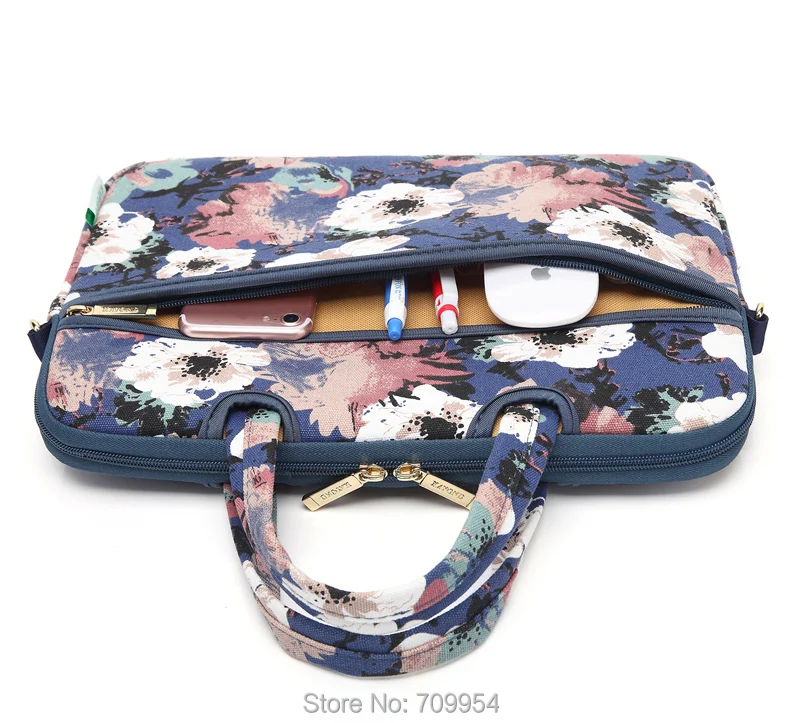Наплечная Сумка для ноутбука с цветами чехол мессенджер 13 3 14 15 4 6 дюйма холщовый