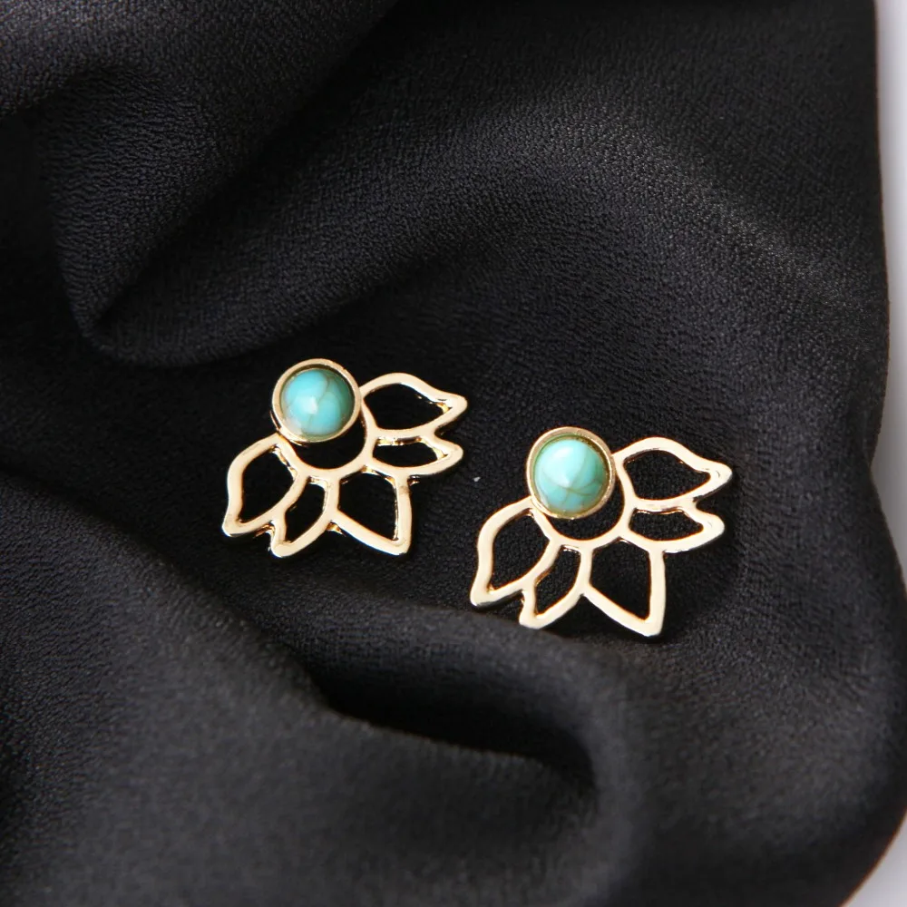 Trend Leaf Hollow Charm Stud Earring Banquet earrings For Women Fashion Simple Wedding Jewelry E0116 | Украшения и аксессуары