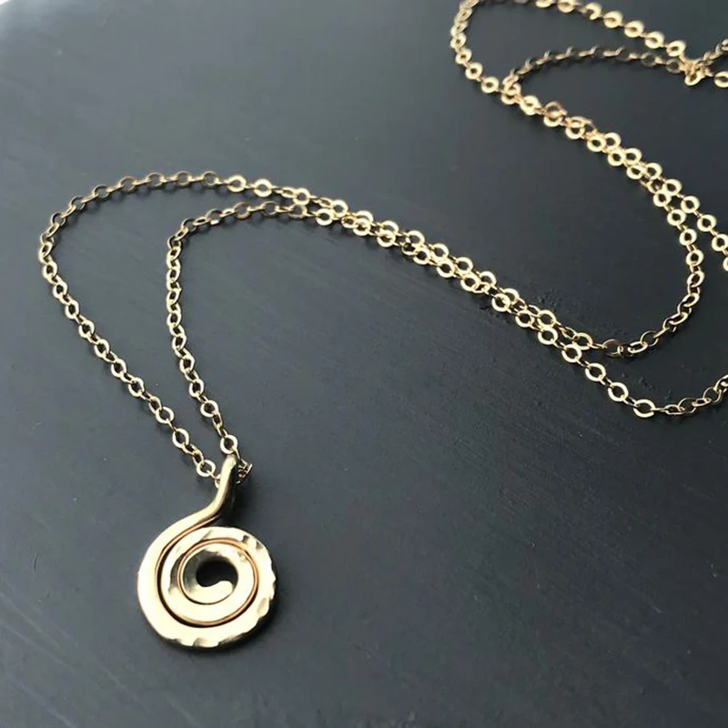 

Hammered Circle Necklace Handmade Gold Filled/925 Silver Choker Round Pendants Boho Collier Femme Kolye Jewelry Necklace