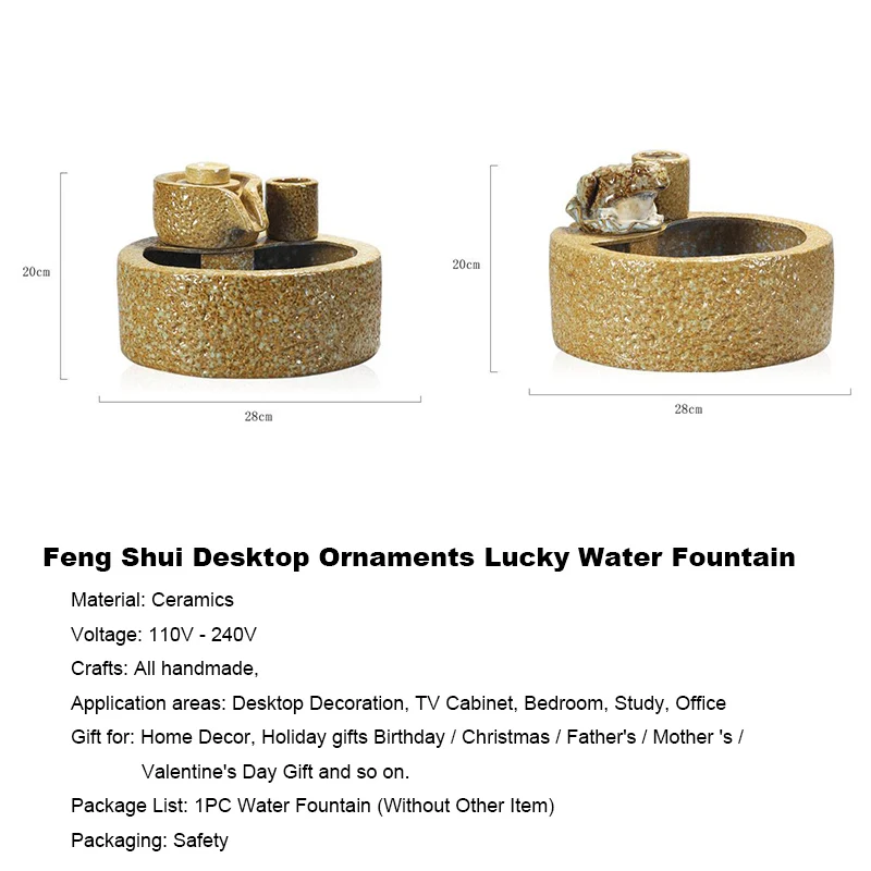 110-240V Stone Mill Frog Mini Water Fountain Feng Shui Home Decoration Desktop Waterscape Bonsai Fish Tanks Atomizer Humidifier | Дом и сад
