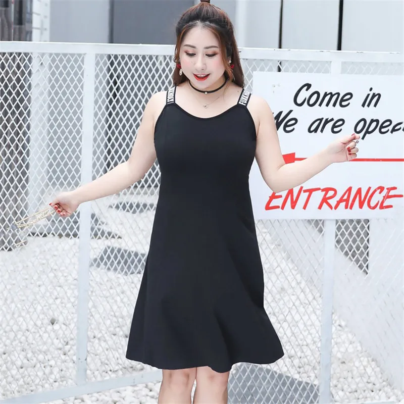 Плюс Размеры женское платье 2019 новые летние темперамент дна Цвет Черный