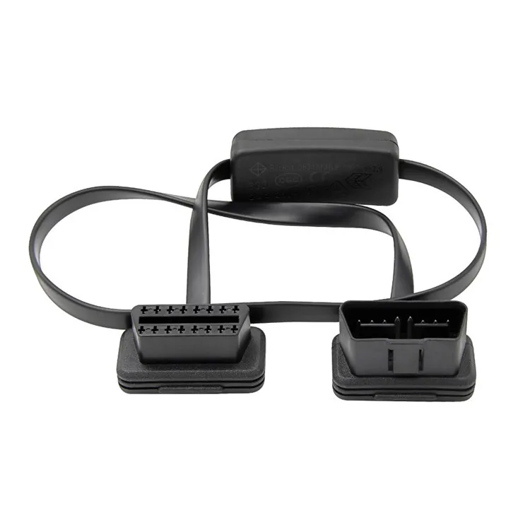 Fashion OBD2 16 pins socket flat noodle elbow conversion line OBD cord male &amp female head switch extension car accessories | Автомобили