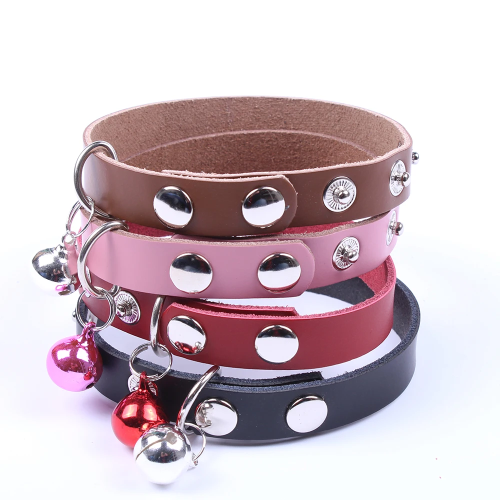 Кожаный ошейник с кольцом и застежкой на застежке для щенка 3 размера|Воротники| |