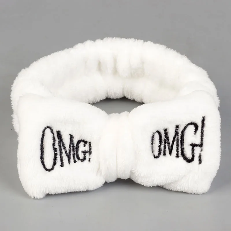 White Женский макияж из кораллового флиса OMG повязка на голову мытье лица Мягкий держатель для волос эластичный Топ узел повязки для волос девушка аксессуары для волос - Цвет: White